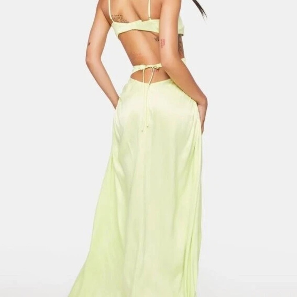 Gorgeous NWT Green For Love & Lemons "Toni" Maxi Dress Size Small - Picture 2 of 3